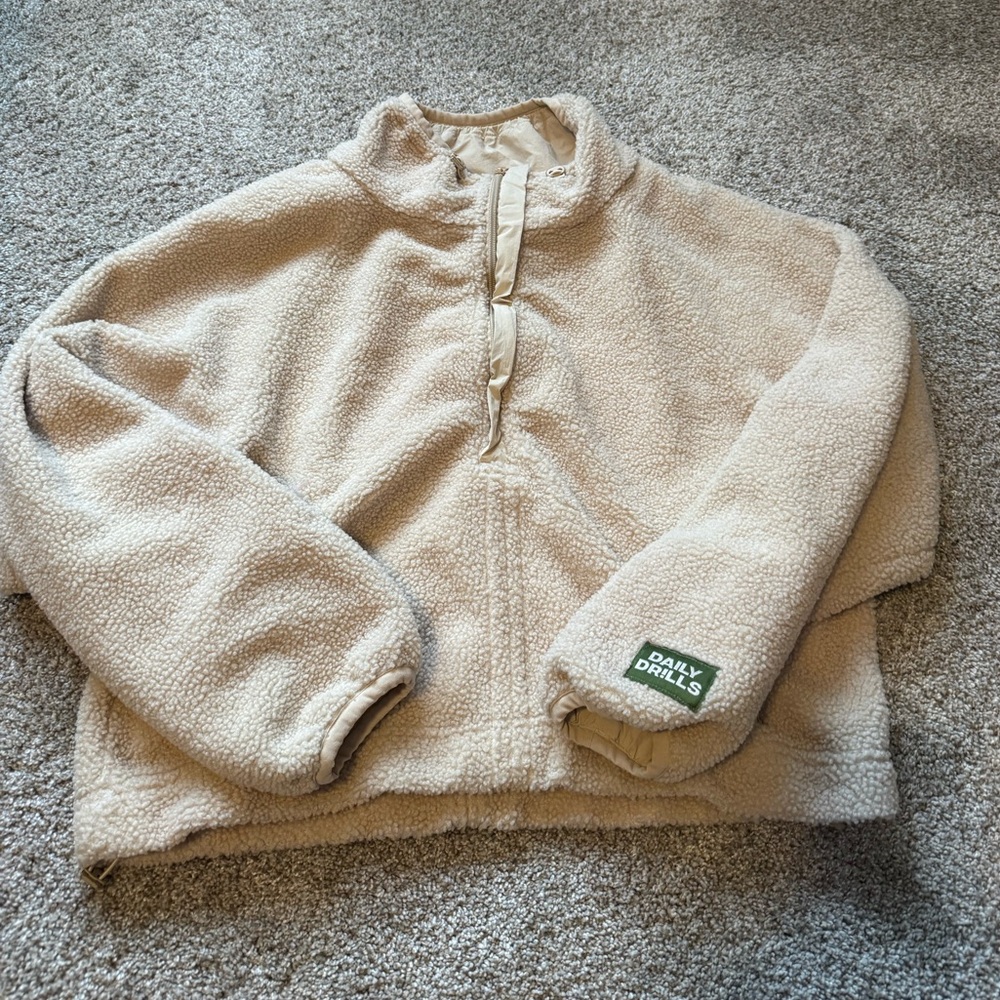 Daily Drills Tan Fleece Half Zip